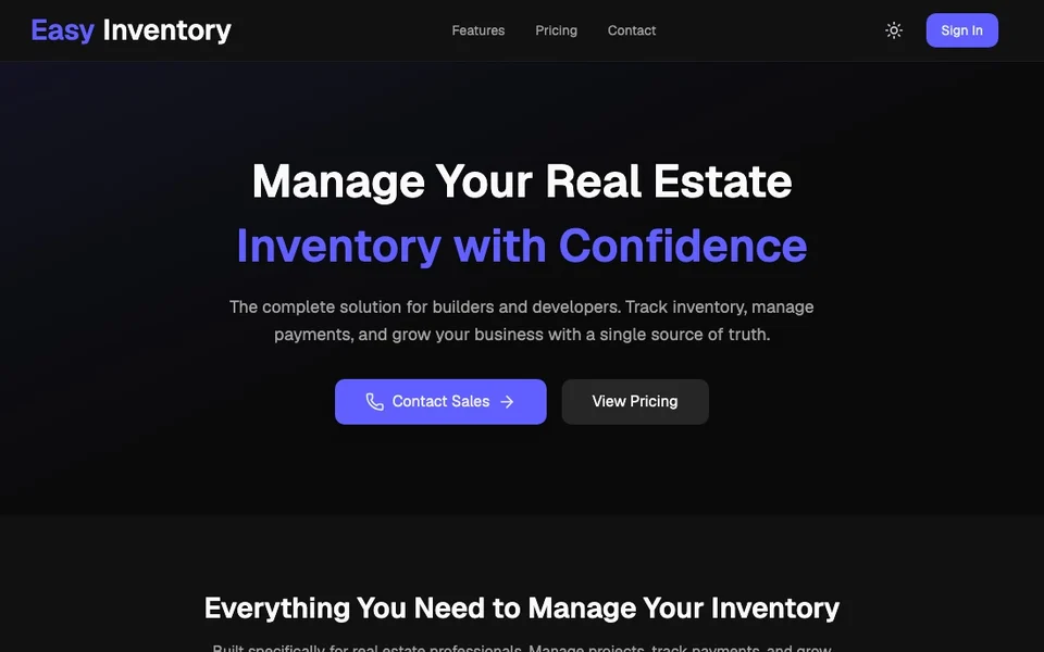 Easy Inventory real estate platform
